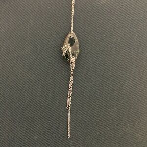 Elegant Swarovski Silver Necklace with Green Accents